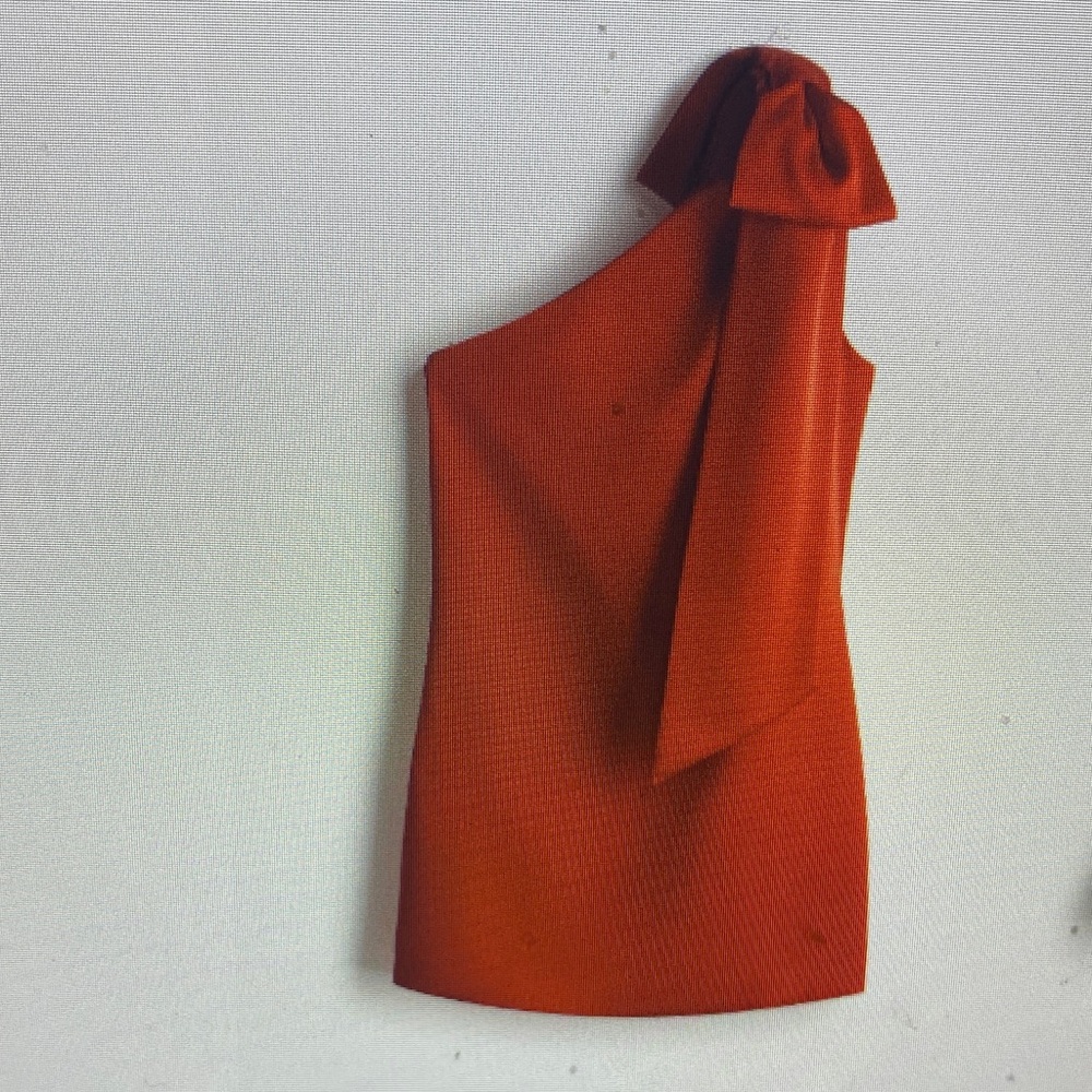 Red One-Shoulder Mini Dress with Bow